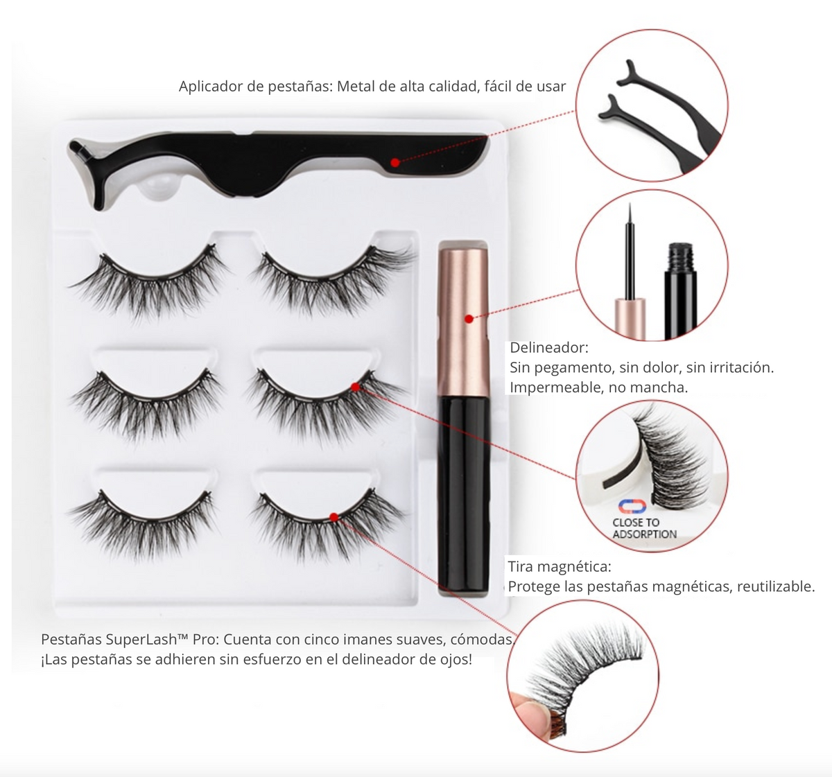 SuperLash™ Pro - Pestañas magnéticas con delineador