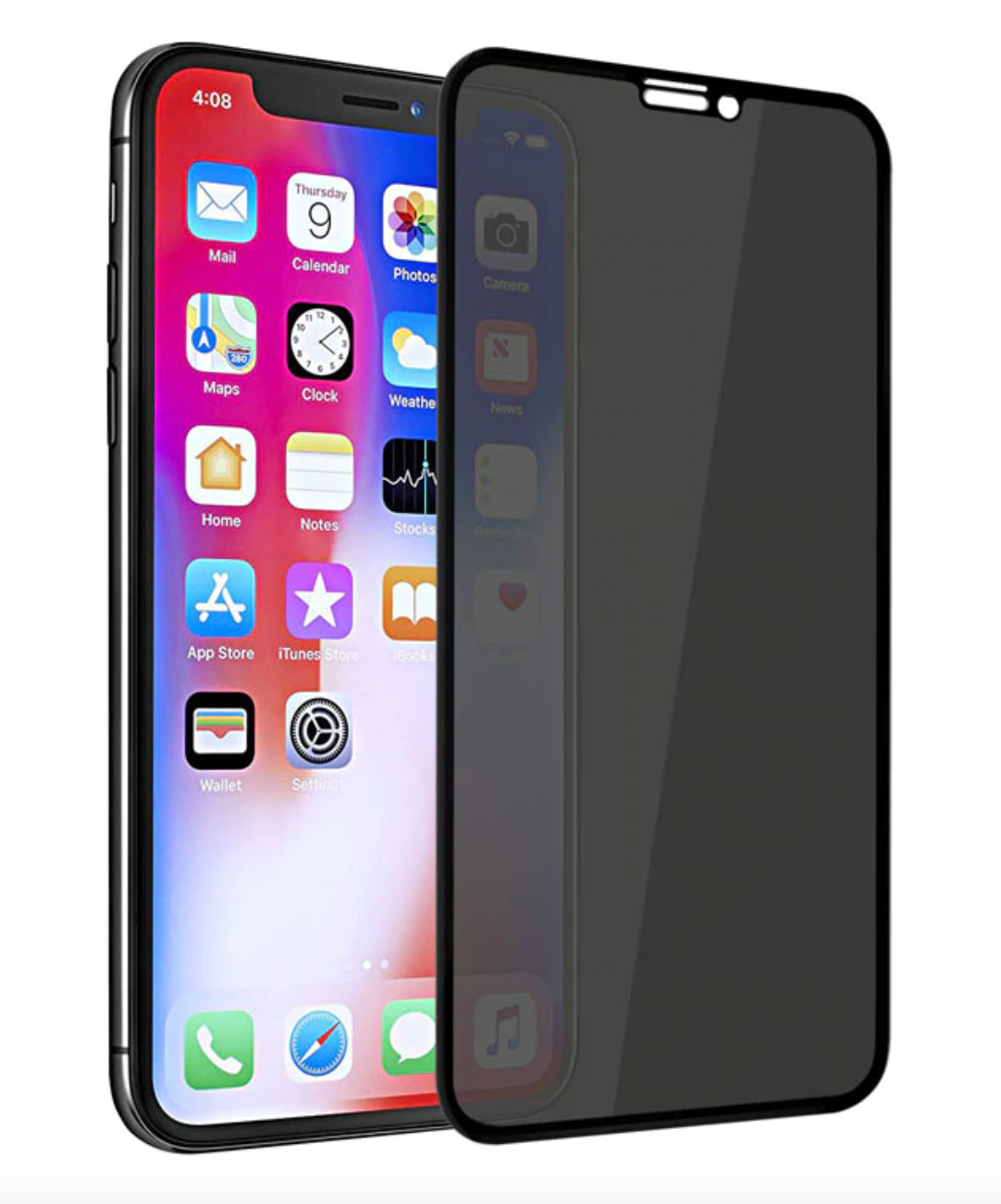 Lámina de vidrio anti miradas para iPhone