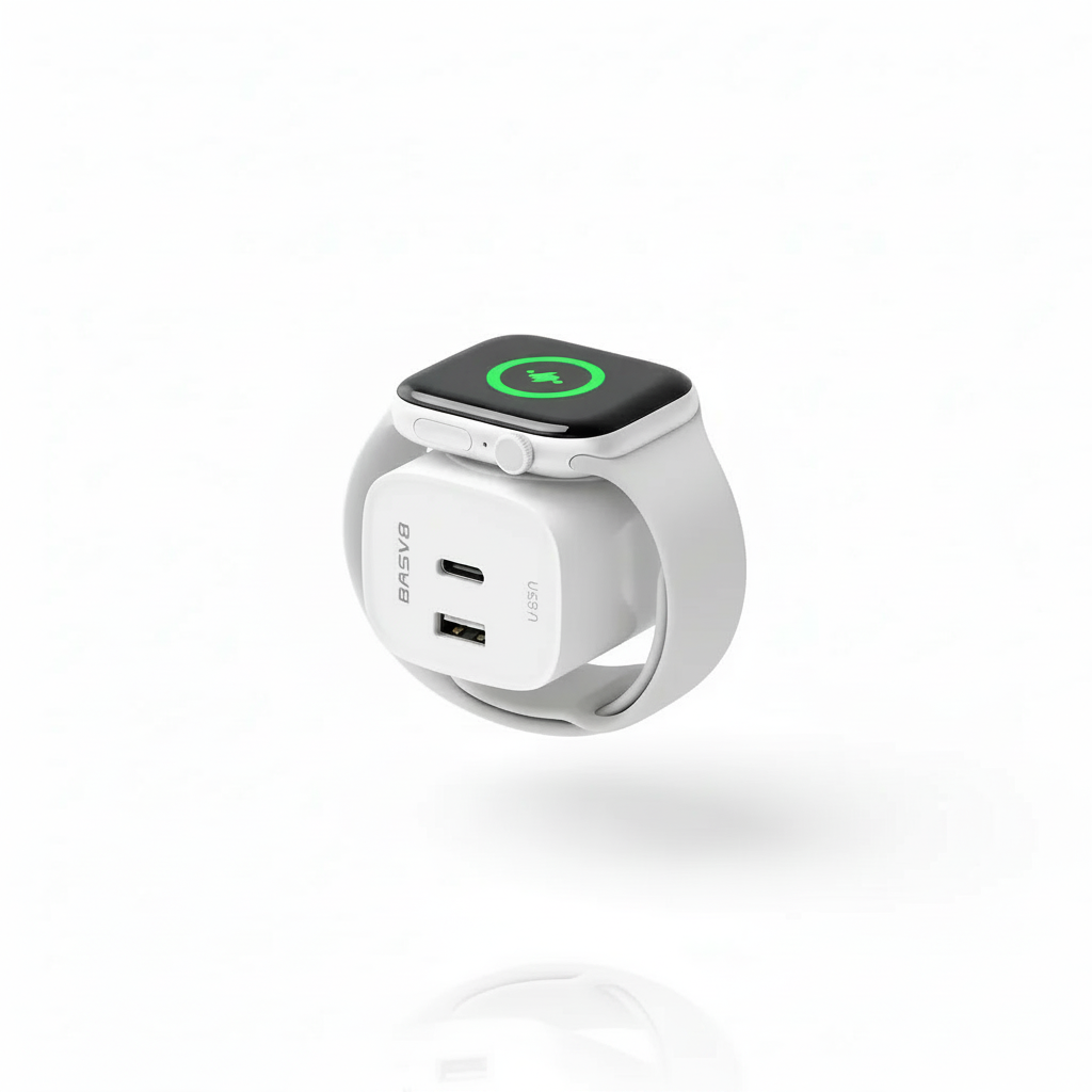 Cargador 3 en 1 — Apple Watch, USB‑C y USB‑A