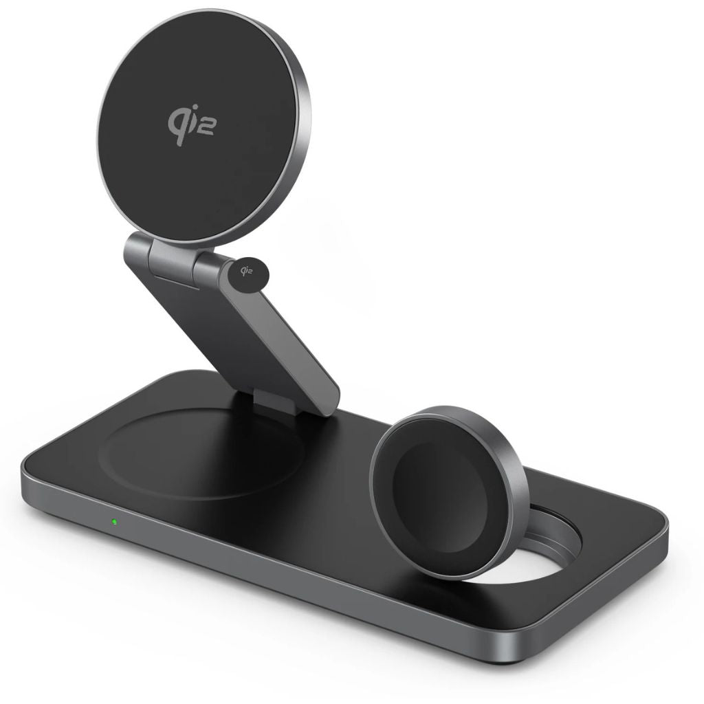 MagFold Base — Cargador 3 en 1 MagSafe (iPhone · Watch · AirPods)