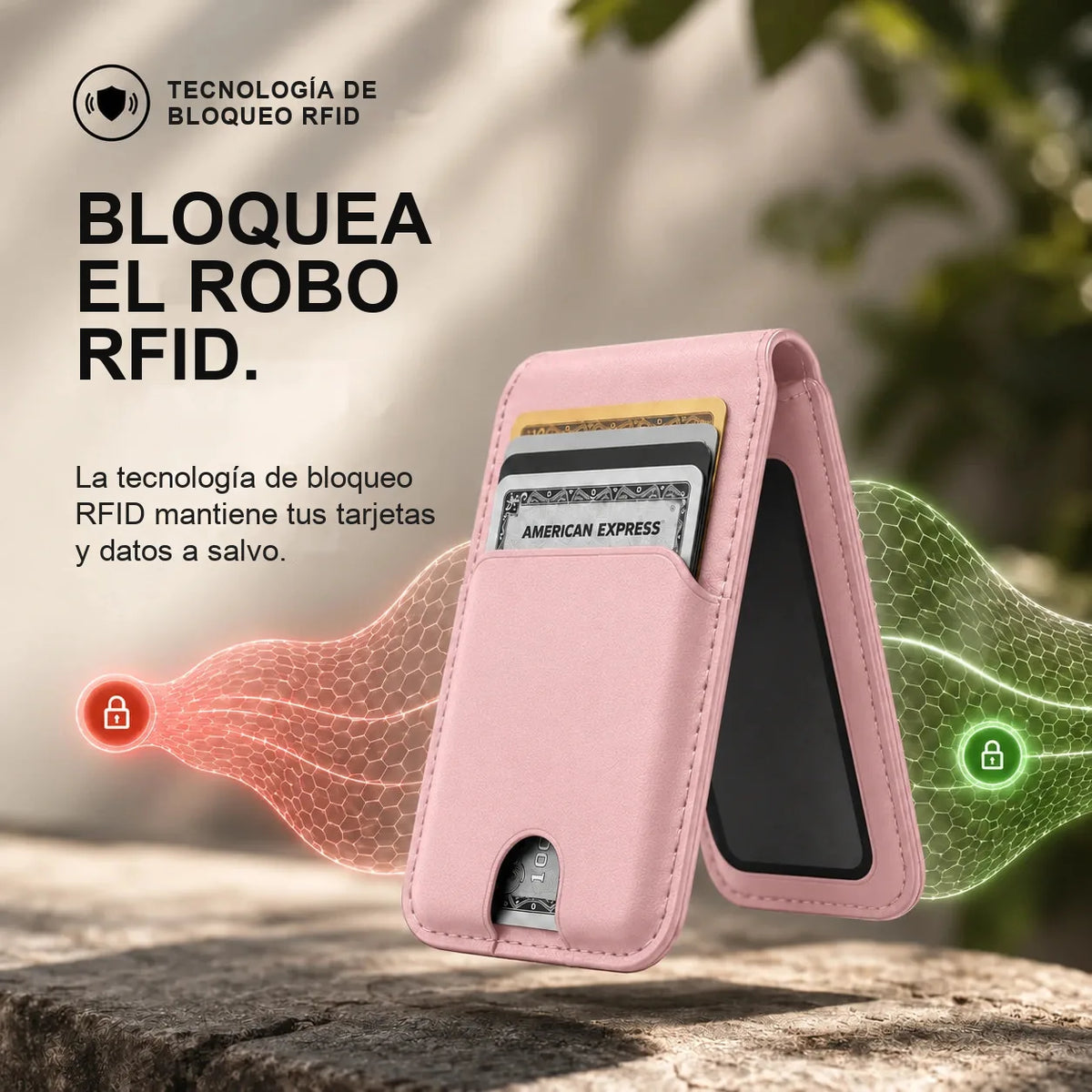 MagWallet — Billetera MagSafe con soporte y bloqueo RFID