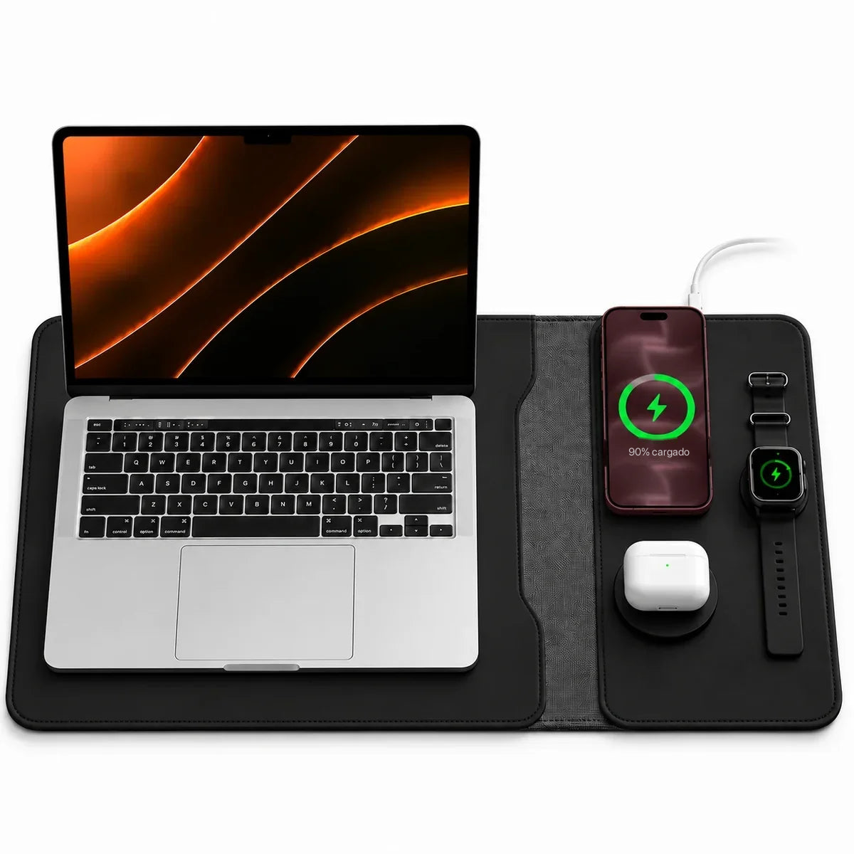 MagDesk Sleeve — Funda Escritorio con Carga Inalámbrica 5-en-1