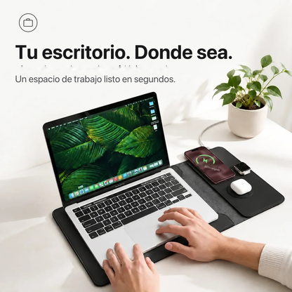 MagDesk Sleeve — Funda Escritorio con Carga Inalámbrica 5-en-1