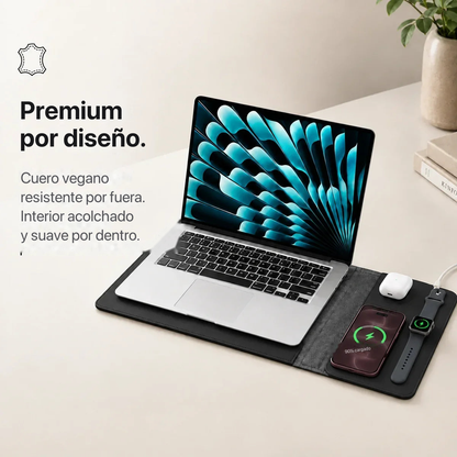 MagDesk Sleeve — Funda Escritorio con Carga Inalámbrica 5-en-1