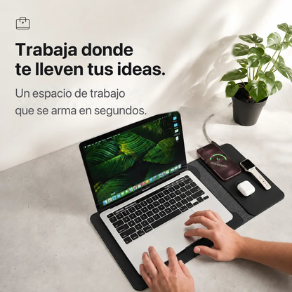 MagDesk Sleeve — Funda Escritorio con Carga Inalámbrica 5-en-1