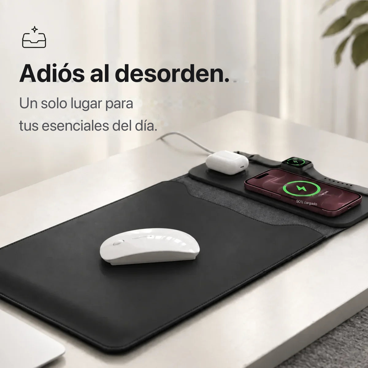MagDesk Sleeve — Funda Escritorio con Carga Inalámbrica 5-en-1