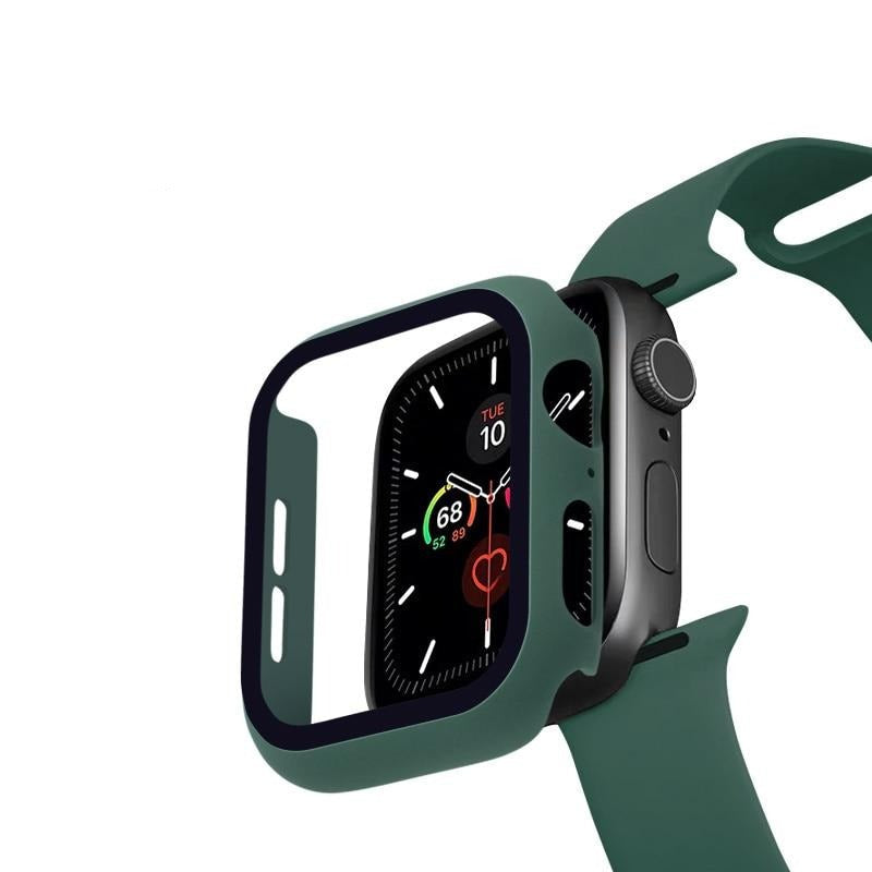 Correa de silicona + protector con vidrio templado para Apple Watch