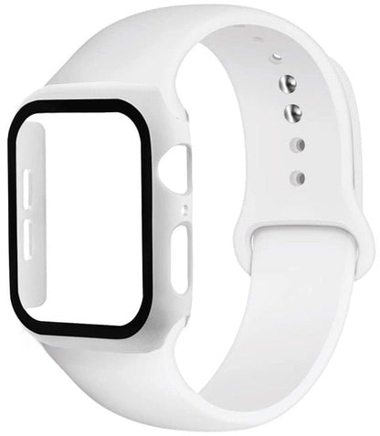 Correa de silicona + protector con vidrio templado para Apple Watch