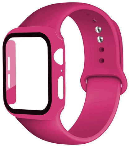 Correa de silicona + protector con vidrio templado para Apple Watch
