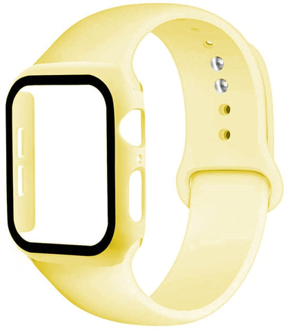 Correa de silicona + protector con vidrio templado para Apple Watch
