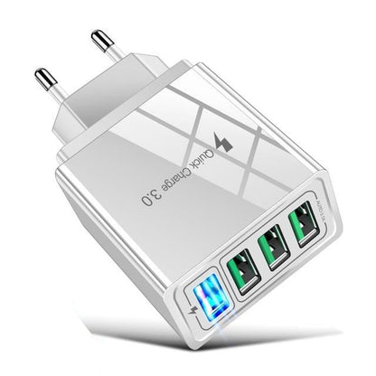 Adaptador de carga rápida de 4 puertos QC3.0